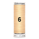 Gutermann garen | 200m | 6 donker ecru naaigaren GM - 200 - 6 - DONKER - ECRU 4008015026226